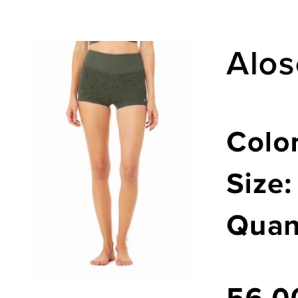 ALO Yoga Women's Green Shorts